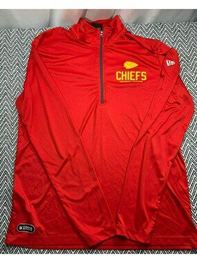 NFL Team Apparel Kansas City Chiefs Red Combine Authentic 1/4 Zip Men's L